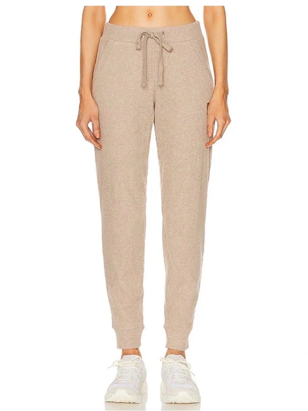 Alo Muse Sweatpants Joggers Gravel Ribbed Fleece Lounge Pants
